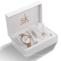 SK Luxury New Damenmode Schmuck Geschenkset mit Armband Halskette Luxus Quarzuhren Set Weihnachtsgeschenk für Frauen Geschenk